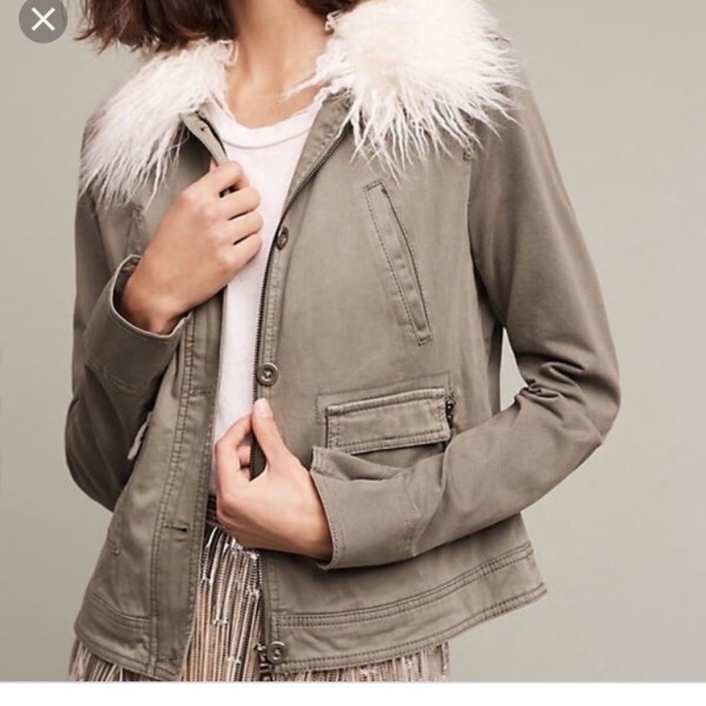 Anthropologie Marrakech jacket with fur collar
